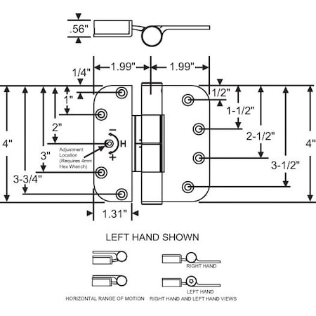 HINGE, ADJUSTABLE GUIDE LH